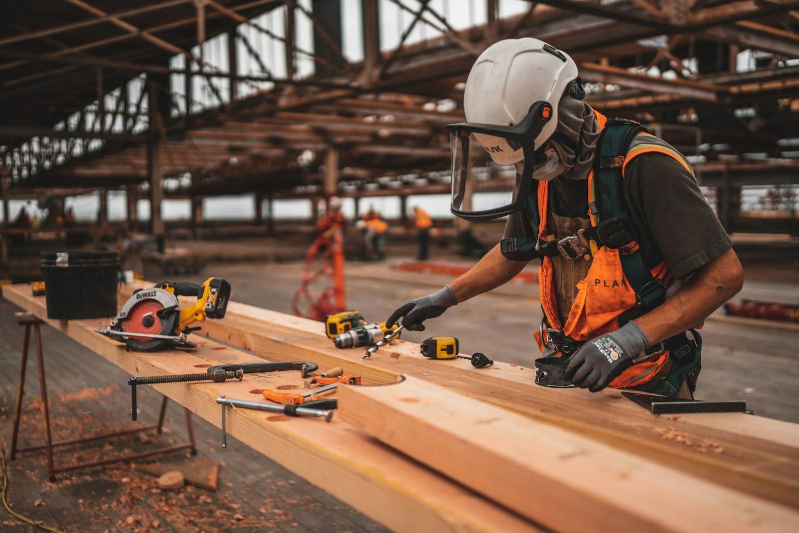 The Rosseau Lakehouse during framing — raw timber structure